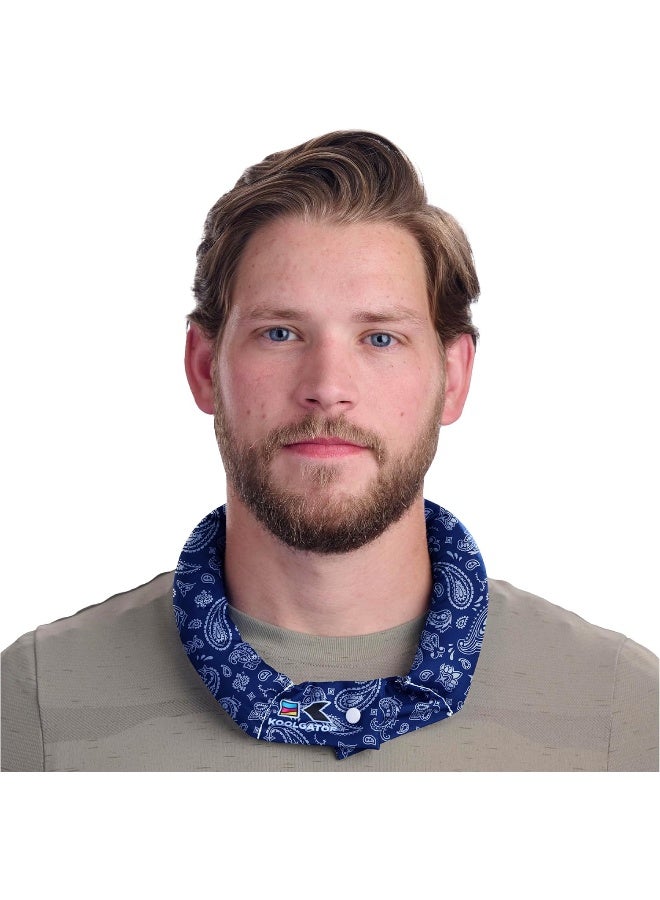 KOOLGATOR Evaporative Cooling Neck Wrap - Keep Cool in The Heat, Summer Cooling Accessories, Long Lasting, Reusable & Breathable, Available in 1, 3, or 5 Pack (Blue Paisley, 1 Pack) - Image 1
